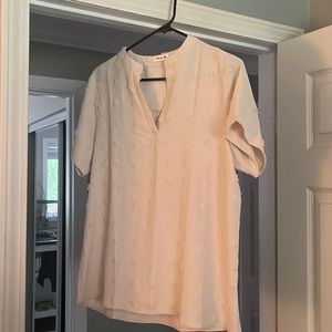 Cream textured blooming jelly tunic